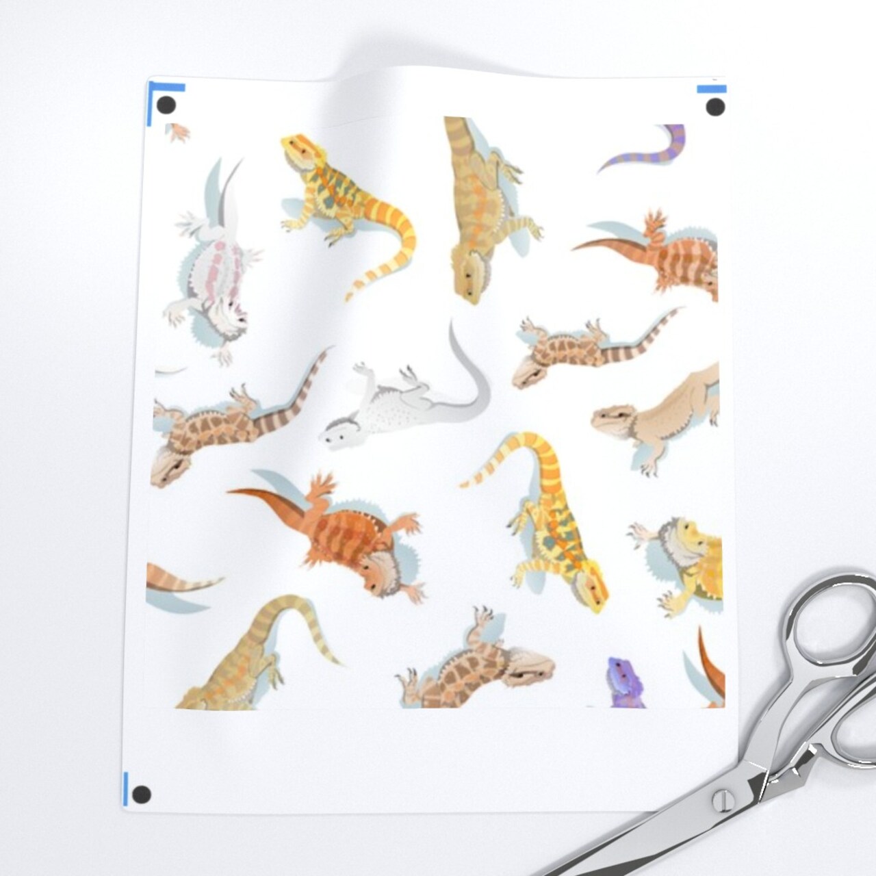 Reptile Animals Pets Lizard Beardie Scaley Tropical Exotic Bearded Dragon Colorful Reptiles Pet Custom Printed Fabric by Spoonflower Various Fabrics by the Yard or Fat Quarter 10473668